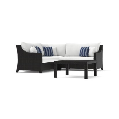 Deco™ 4 Piece Sunbrella® Outdoor Sectional & Table - Centered Ink