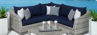 Cannes™ 4 Piece Sectional & Table - Bliss Ink