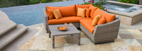 Cannes™ 4 Piece Sunbrella® Outdoor Sectional & Table - Charcoal Gray