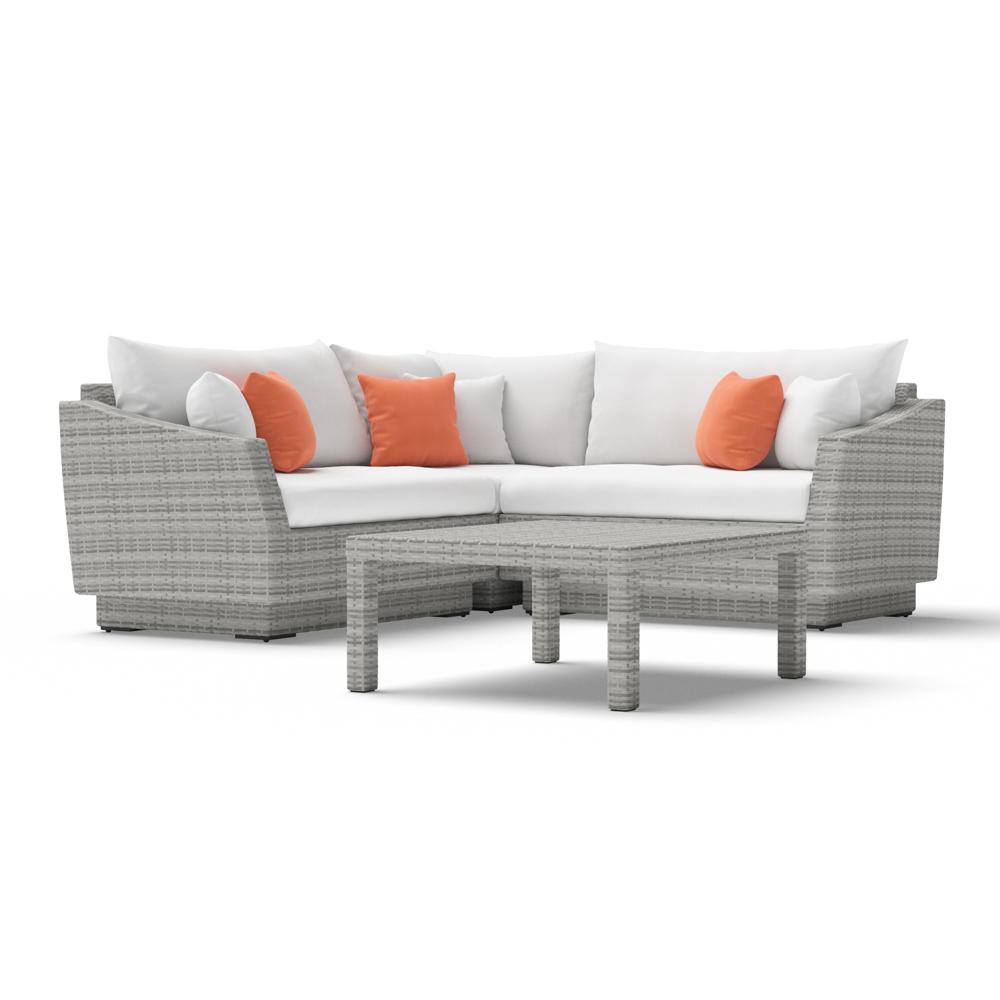 Cannes™ 4 Piece Sectional & Table - Cast Coral