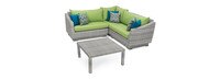 Cannes™ 4 Piece Sunbrella® Outdoor Sectional & Table - Ginkgo Green