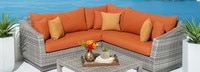 Cannes™ 4 Piece Sunbrella® Outdoor Sectional & Table - Ginkgo Green