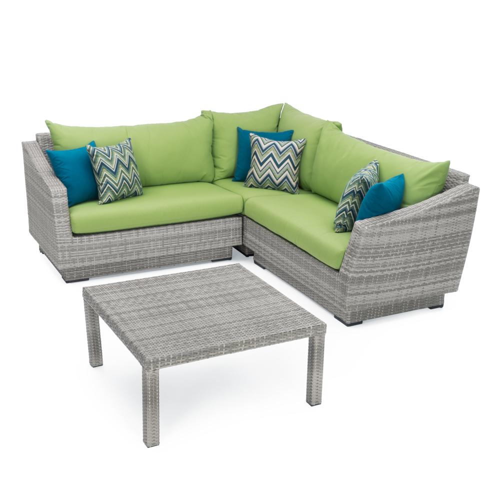 Cannes™ 4 Piece Sectional & Table - Ginkgo Green