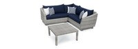 Cannes™ 4 Piece Sunbrella® Outdoor Sectional & Table - Navy Blue