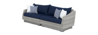 Cannes™ 4 Piece Sunbrella® Outdoor Sectional & Table - Navy Blue