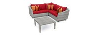 Cannes™ 4 Piece Sectional & Table - Sunset Red