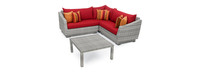 Cannes™ 4 Piece Sectional & Table - Sunset Red