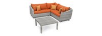 Cannes™ 4 Piece Sunbrella® Outdoor Sectional & Table - Tikka Orange