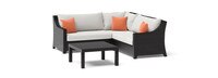 Deco™ 4 Piece Sunbrella® Outdoor Sectional & Table - Cast Coral