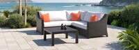 Deco™ 4 Piece Sunbrella® Outdoor Sectional & Table - Cast Coral