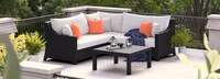 Deco™ 4 Piece Sunbrella® Outdoor Sectional & Table - Cast Coral