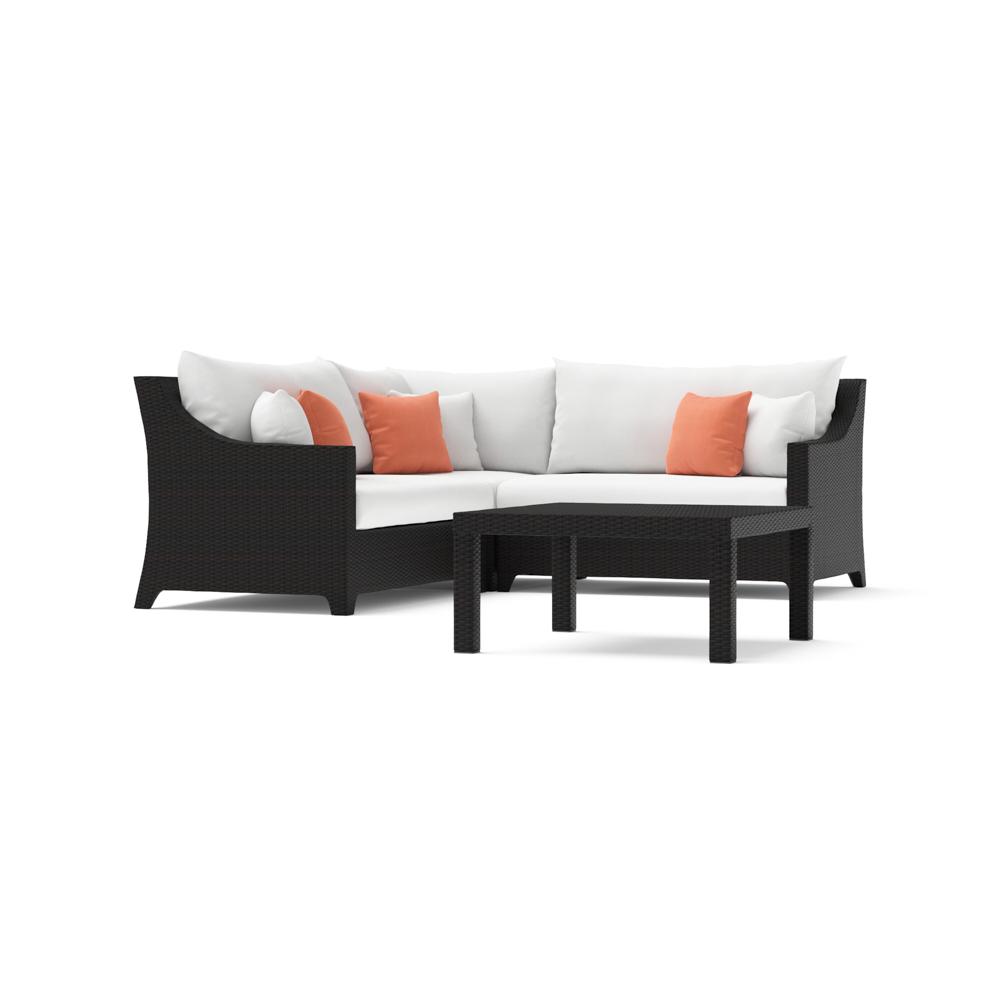 Deco™ 4 Piece Sectional and Table - Cast Coral