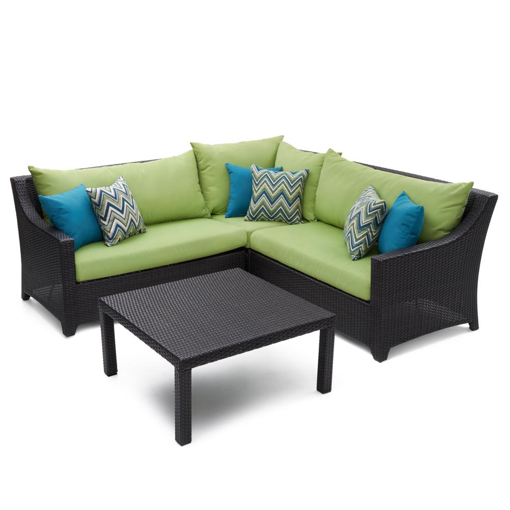 Deco™ 4 Piece Sectional and Table - Ginkgo Green