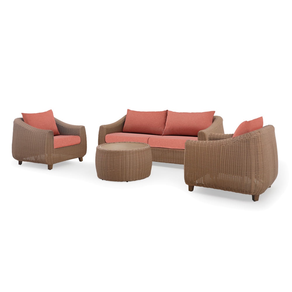 Luminis 4 Piece Sunbrella® Outdoor Patio Seating Set - Play Adobe