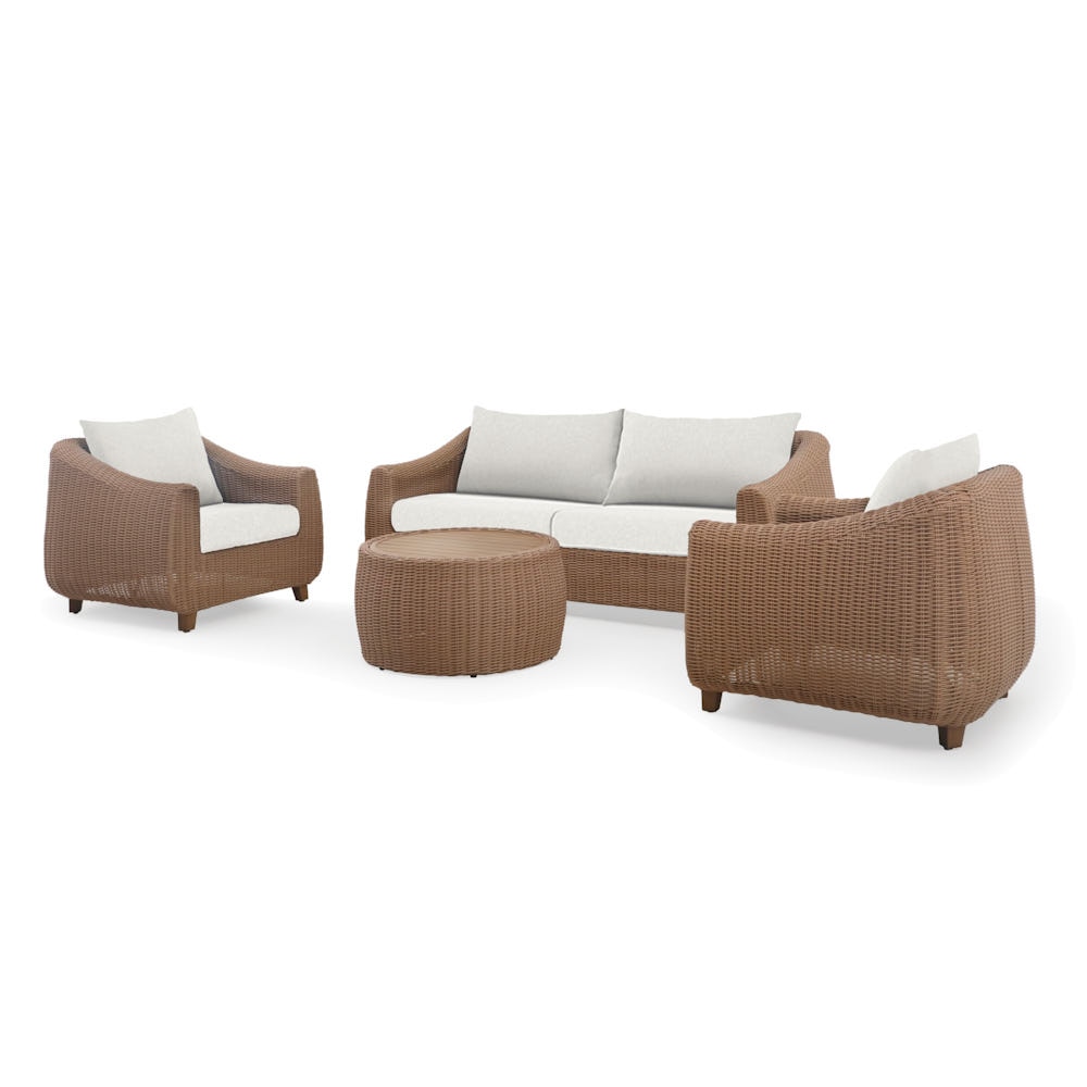 Luminis 4 Piece Sunbrella® Outdoor Patio Seating Set - Bliss Linen