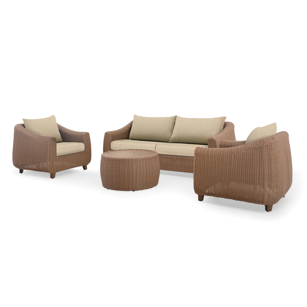 Luminis 4 Piece Sunbrella® Outdoor Patio Seating Set - Canvas Beige