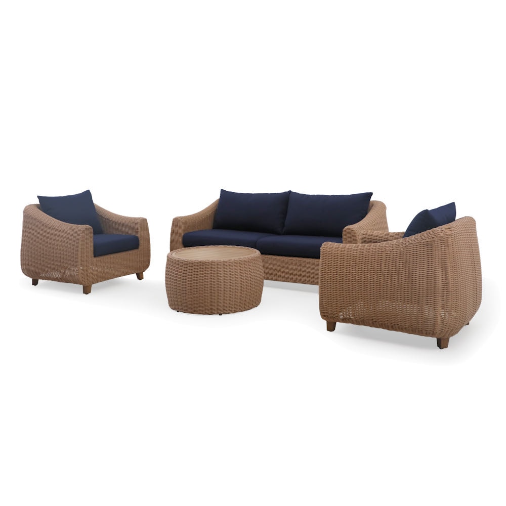 Luminis 4 Piece Sunbrella® Outdoor Patio Seating Set - Canvas Navy
