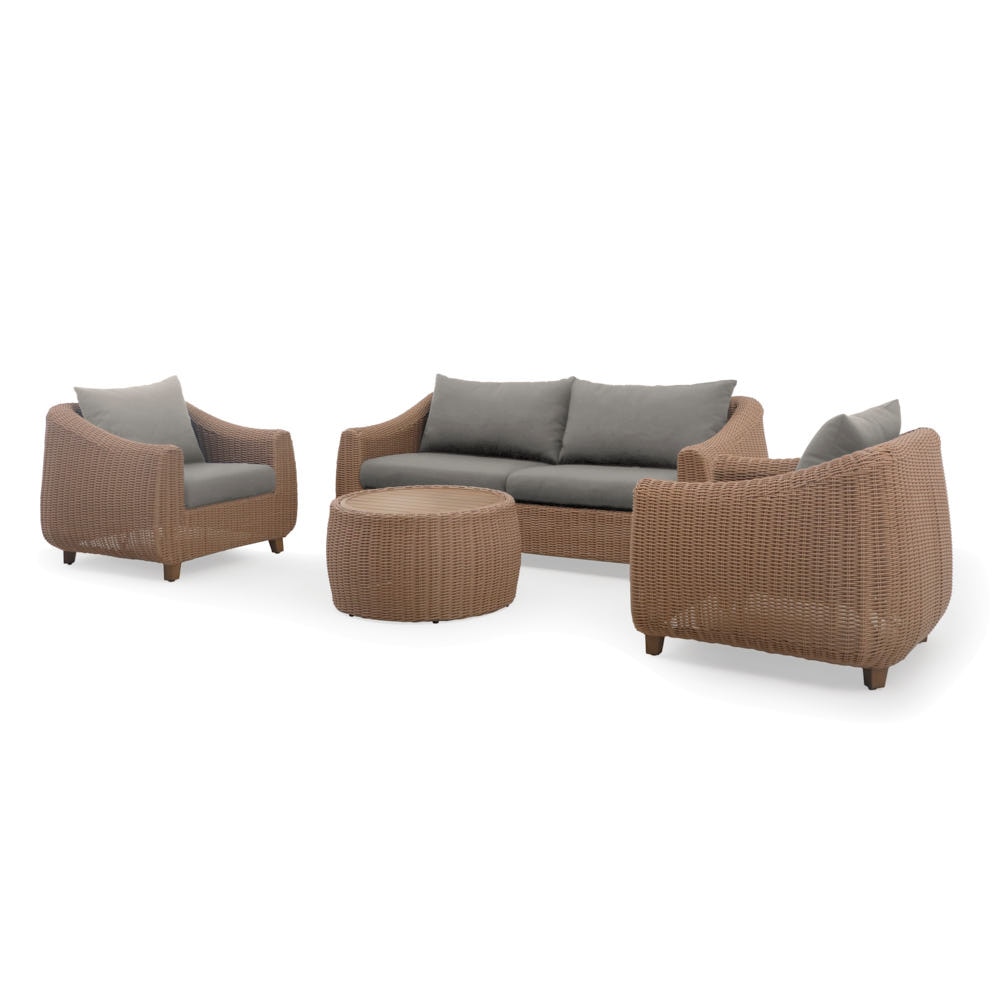 Luminis 4 Piece Outdoor Patio Seating Set - Olefin Charcoal