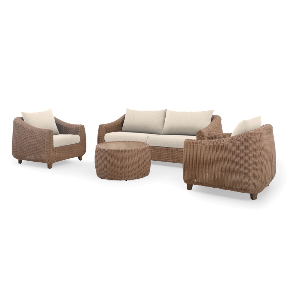 Luminis 4 Piece Outdoor Patio Seating Set - Olefin Linen