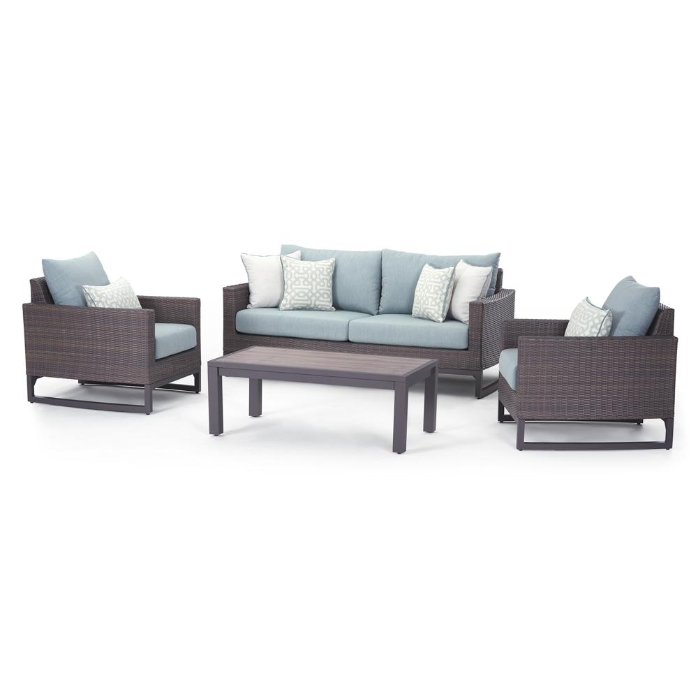 Milea™ 4 Piece Sunbrella® Outdoor Seating Set - Mist Blue