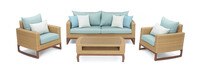 Mili™ 4 Piece Sunbrella® Outdoor Seating Set - Spa Blue