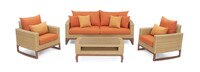 Mili™ 4 Piece Sunbrella® Outdoor Seating Set - Tikka Orange
