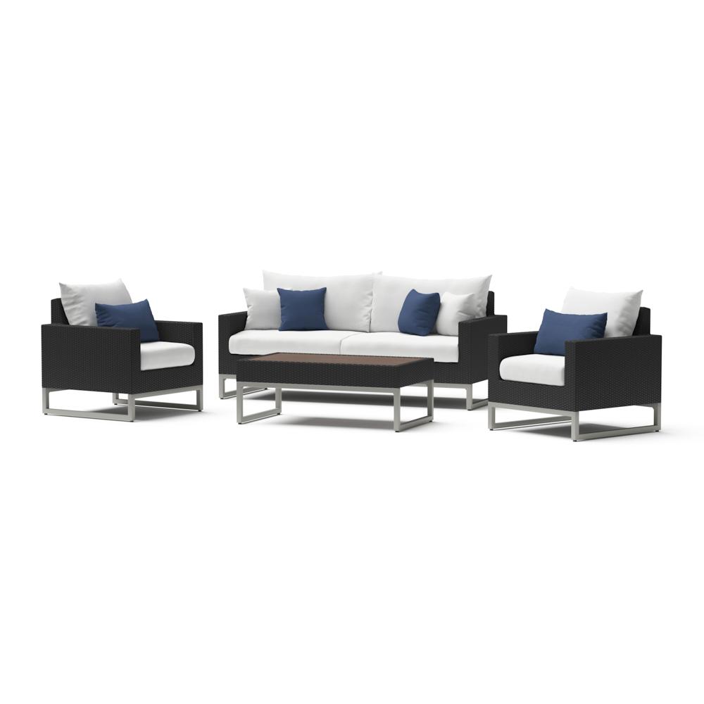 Milo™ Espresso 4 Piece Sunbrella® Outdoor Seating Set - Bliss Ink