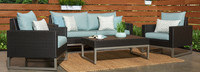 Milo™ Espresso 4 Piece Sunbrella® Outdoor Seating Set - Charcoal Gray