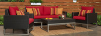 Milo™ Espresso 4 Piece Sunbrella® Outdoor Seating Set - Charcoal Gray