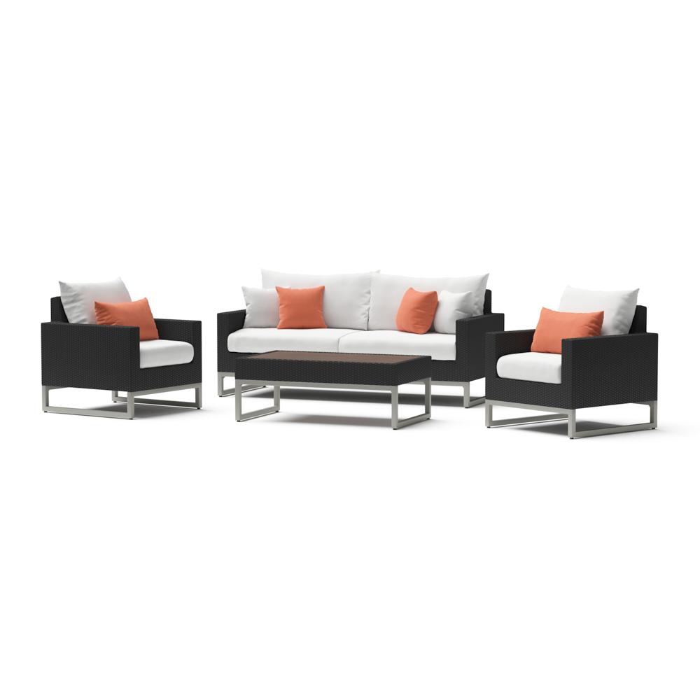 Milo™ Espresso 4 Piece Seating Set - Cast Coral