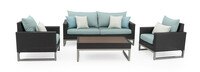 Milo™ Espresso 4 Piece Seating Set - Spa Blue