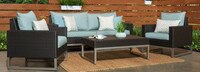 Milo™ Espresso 4 Piece Seating Set - Spa Blue
