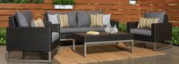 Milo™ Espresso 4 Piece Seating Set - Spa Blue