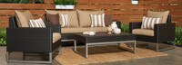 Milo™ Espresso 4 Piece Seating Set - Spa Blue