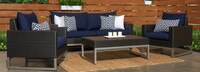 Milo™ Espresso 4 Piece Seating Set - Spa Blue
