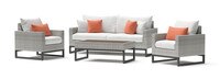 Milo™ Gray 4 Piece Seating Set - Cast Coral