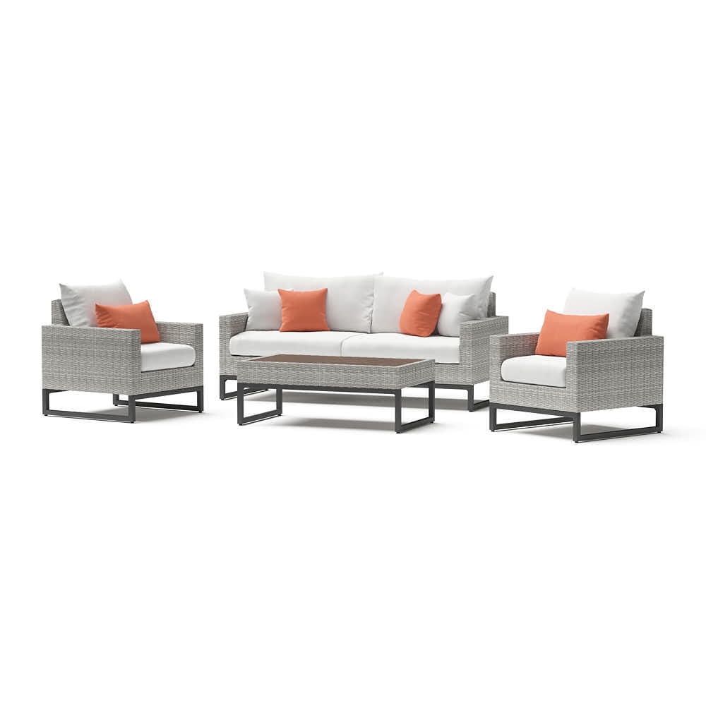 Milo™ Gray 4 Piece Seating Set - Cast Coral