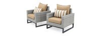 Milo™ Gray 4 Piece Seating Set - Maxim Beige
