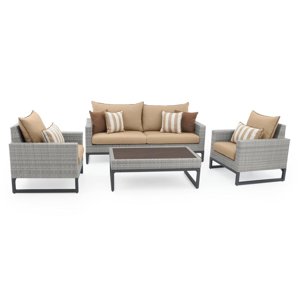 Milo™ Gray 4 Piece Seating Set - Maxim Beige