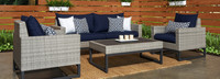 Milo™ Gray 4 Piece Sunbrella® Outdoor Seating Set - Navy Blue
