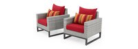 Milo™ Gray 4 Piece Seating Set - Sunset Red