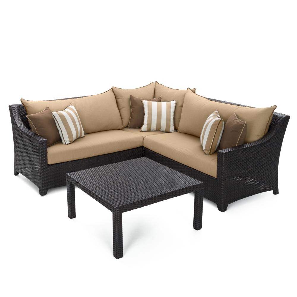 Deco™ 4 Piece Sunbrella® Outdoor Sectional & Table - Maxim Beige
