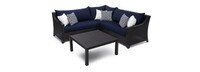 Deco™ 4 Piece Sunbrella® Outdoor Sectional & Table - Navy Blue