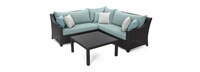 Deco™ 4 Piece Sunbrella® Outdoor Sectional & Table - Spa Blue