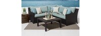 Deco™ 4 Piece Sunbrella® Outdoor Sectional & Table - Spa Blue