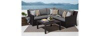 Deco™ 4 Piece Sunbrella® Outdoor Sectional & Table - Spa Blue