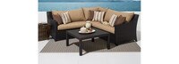 Deco™ 4 Piece Sunbrella® Outdoor Sectional & Table - Spa Blue
