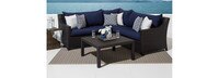 Deco™ 4 Piece Sunbrella® Outdoor Sectional & Table - Spa Blue