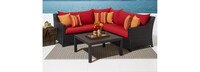 Deco™ 4 Piece Sunbrella® Outdoor Sectional & Table - Spa Blue