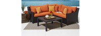 Deco™ 4 Piece Sunbrella® Outdoor Sectional & Table - Spa Blue